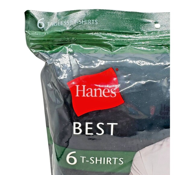 NEW Hanes Best Tagless T-Shirt 6Pk Large White 2013 - Picture 2 of 6